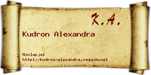 Kudron Alexandra névjegykártya