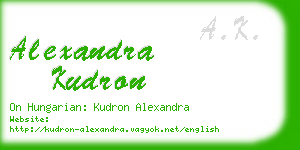 alexandra kudron business card